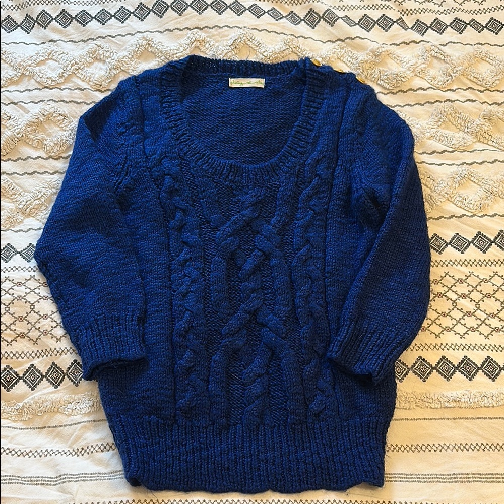 Staring at Stars Women's Blue Cable Knit Sweater